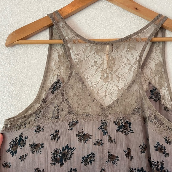 Free People Floral Lace Fringe Camisole/Tank Bell Trapeze Size XS - Picture 7 of 11